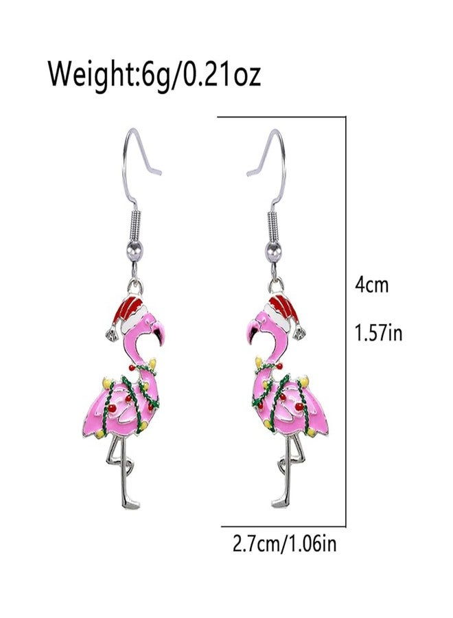 Decixde Flamingo Earrings Pink Flamingo Dangle Drop Earrings Christmas Dangle Earrings for Women (Pink) - Image 5